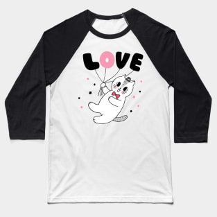 cartoon love cat Baseball T-Shirt